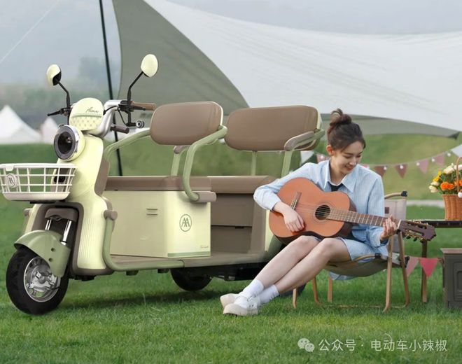 爱玛推出2款电动三轮车自带雨蓬颜值高大空间接送小孩很方便(图2)