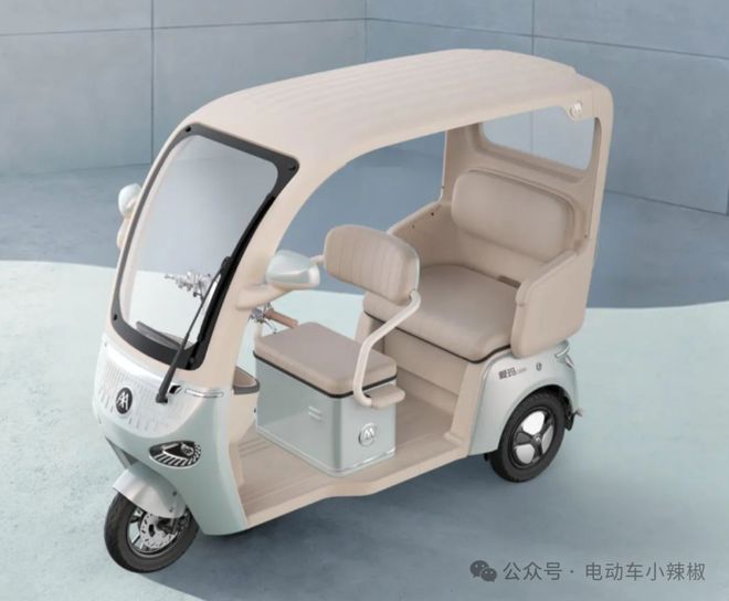 爱玛推出2款电动三轮车自带雨蓬颜值高大空间接送小孩很方便(图5)